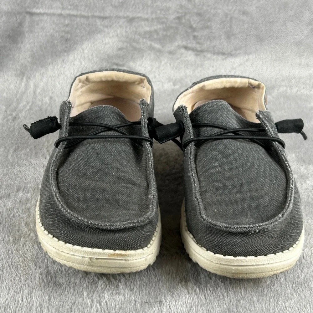 Hey Dude Wendy Chambray Off Black Slip On Loafers Womens Size 5 1214194949
